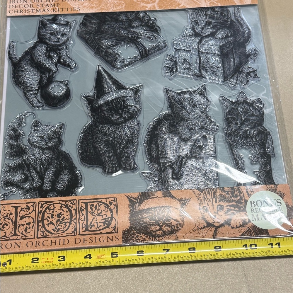 Iron Orchid Designs  Cat Decor Stamps - Black